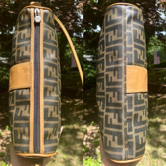 🧚Auth💖Beautiful💖 FENDI Zucca Zucchino FF Monogram Pochette Clutch Crossbody✨ - Picture 5 of 13